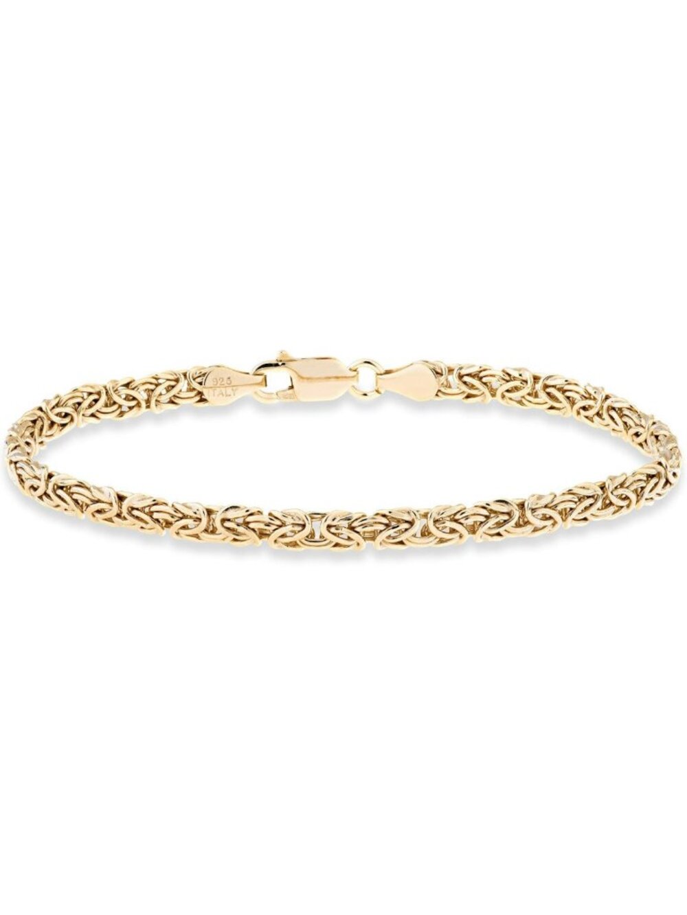 Elegant 4mm Byzantine Sterling Silver Anklet for Women - Italian Craftsmanship